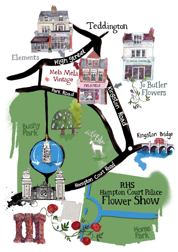 Map for Jo Butler Flowers at Hampton Court Flower Show 2013