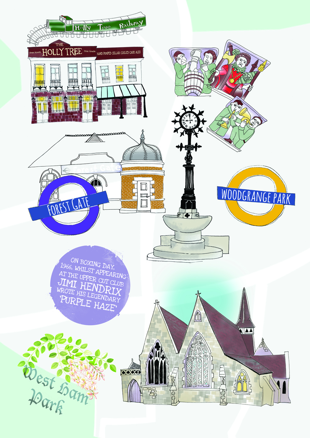 Forest Gate illustration used in area guide by Trading Places Estate Agency