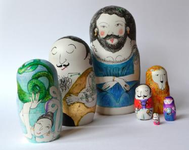 Circus people - Illustrated Russian doll set